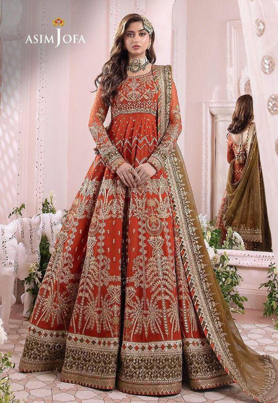 Chiffon Embroidered Frock Luxury Unstiched 3Pc✓