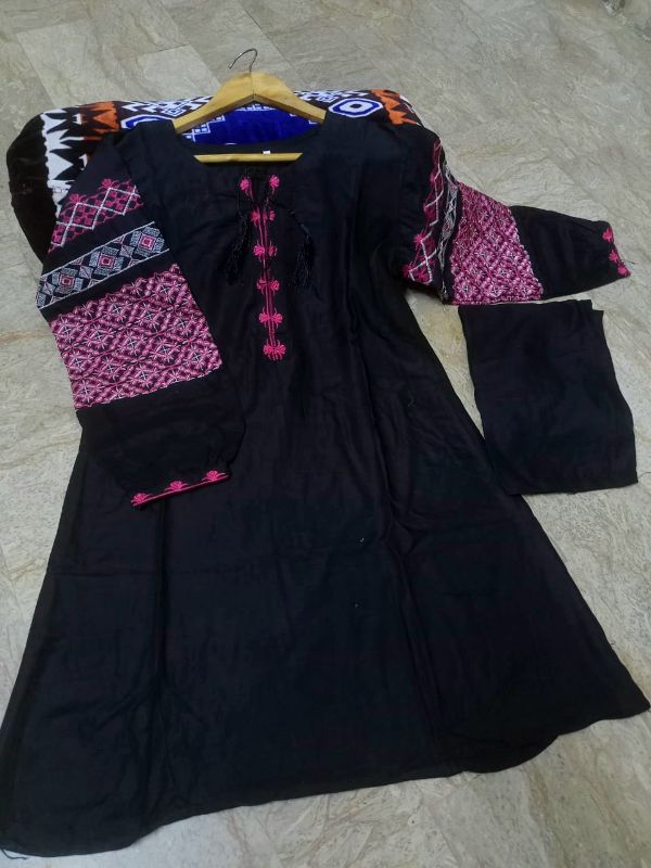 Heavy Sleeves Embroidery 2pcs Suit