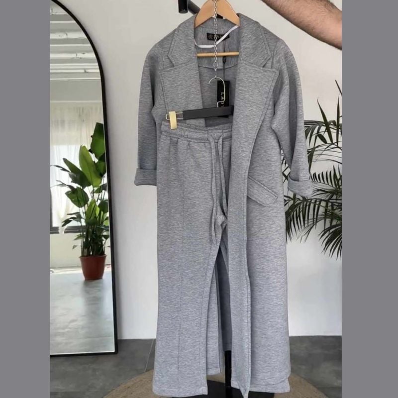 Long  Hoodie Style 2-Pcs Winter Co-Ord Set