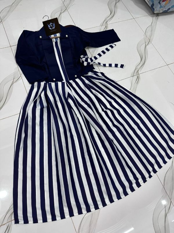 Zebra Printed Silk Maxi with Cotton Koti – 2PC
