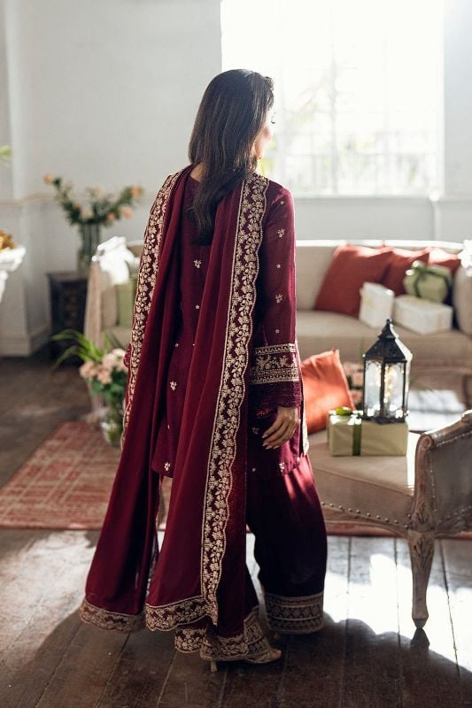 Chiffon Embroidered Sequence Unstitched 3Pc✓