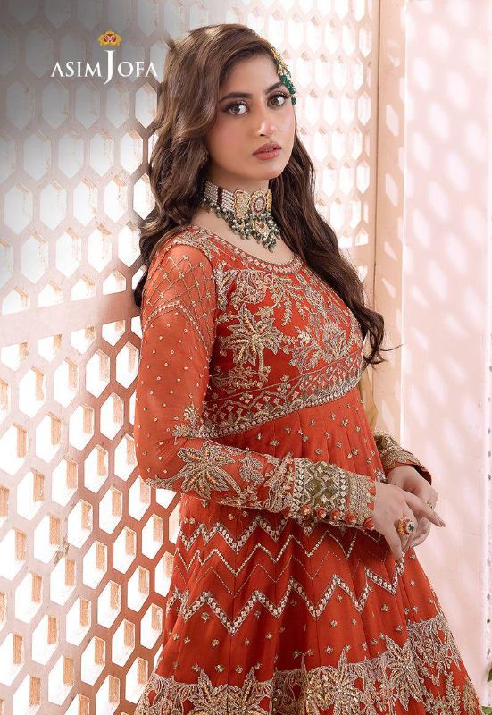 Chiffon Embroidered Frock Luxury Unstiched 3Pc✓