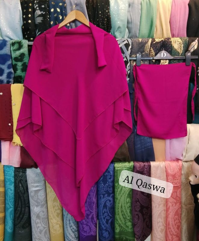 2Pcs  Set Niqab And 3 Layer Khimar