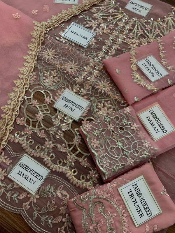 Heavy Embroidered And Cutwork 3 Pcs Suit