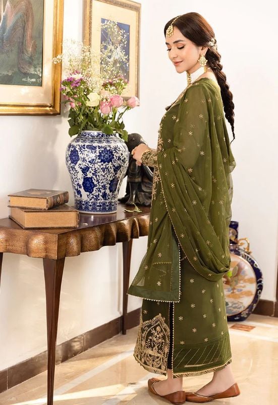 Chiffon Embroidered Luxury Unstiched 3Pc✓