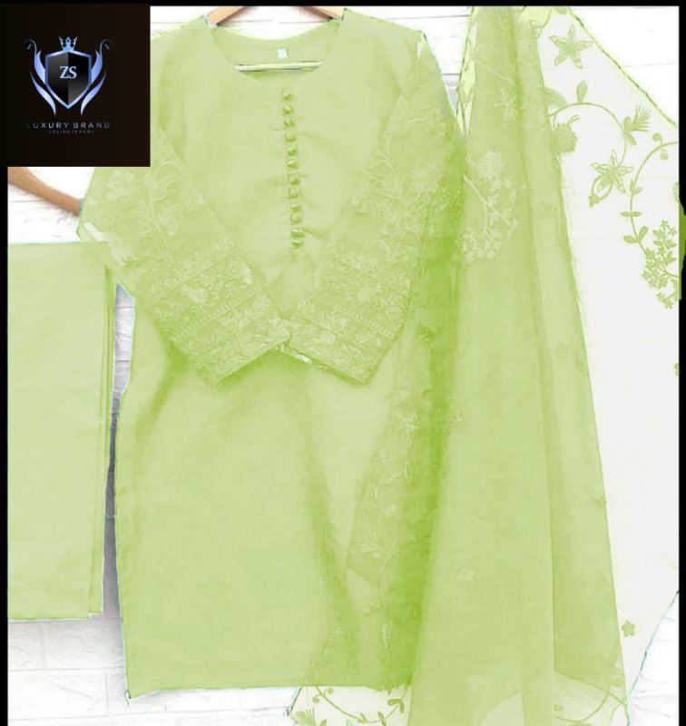3PCs Embroidery Shirt With Embroidered Dupatta