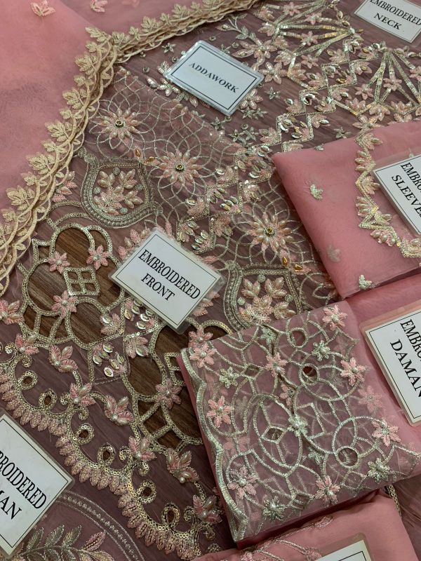 Heavy Embroidered And Cutwork 3 Pcs Suit
