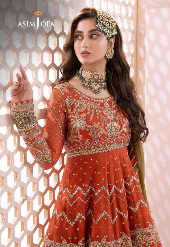 Chiffon Embroidered Frock Luxury Unstiched 3Pc✓