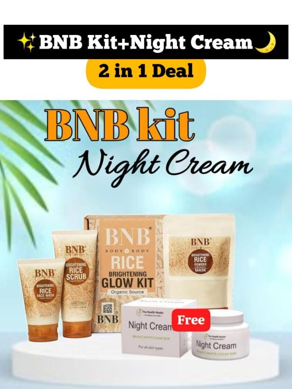 🌾 BNB Rice Brightening Glow Kit + FREE 🥳 Night Cream 🌙
