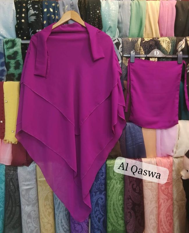 2Pcs  Set Niqab And 3 Layer Khimar