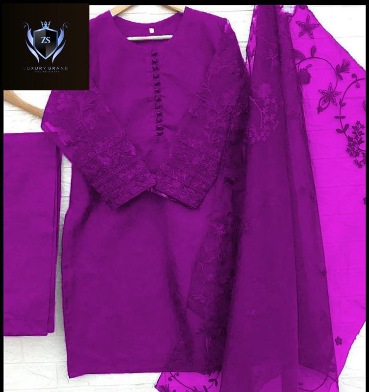 3PCs Embroidery Shirt With Embroidered Dupatta