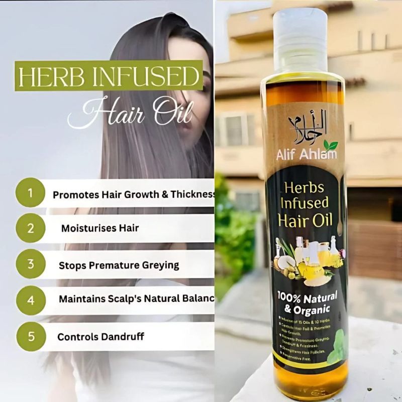 🌿 Alif Ahlem – Herbs Infused Hair Oil 🌿  
100% Natural & Organic