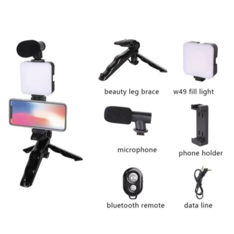 🥰 Handy VLogging Kit with Mic / Light and Wireless Remote🥰