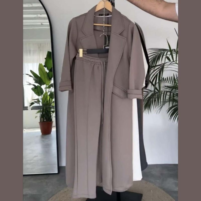 Long  Hoodie Style 2-Pcs Winter Co-Ord Set