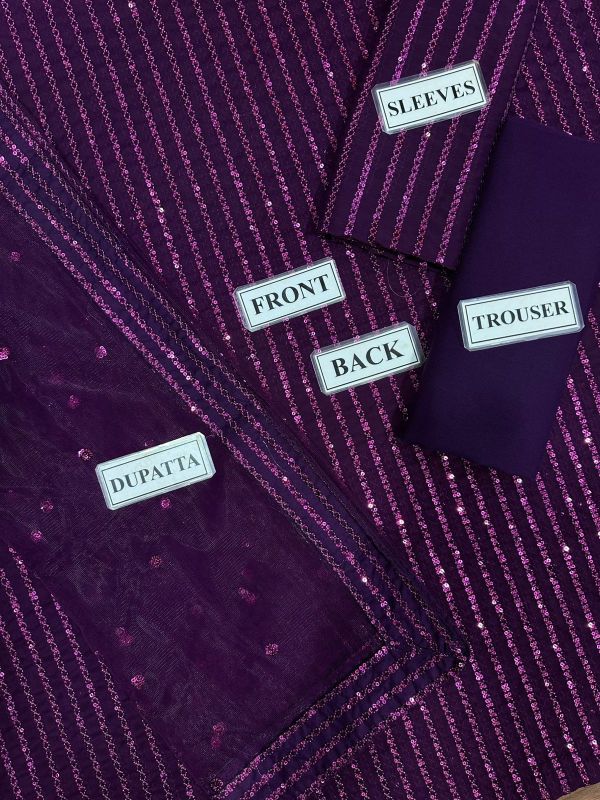 Chiffon Embroidered & Sequence Unstitched 3Pc✓