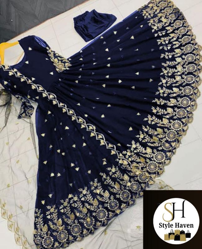Border Embroidery With Emb Dupatta With Silk Trouser 3Pcs