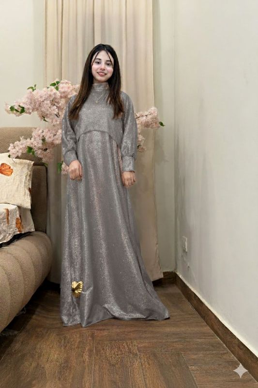 🌙 💝Moonlight Glitter Cap with Maxi – 2PCs Set 💝✨