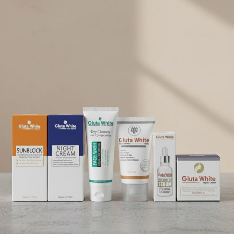 ✨ Gluta White 6 in 1 Skin Care Bundle ✨  
Complete Whitening & Brightening Set