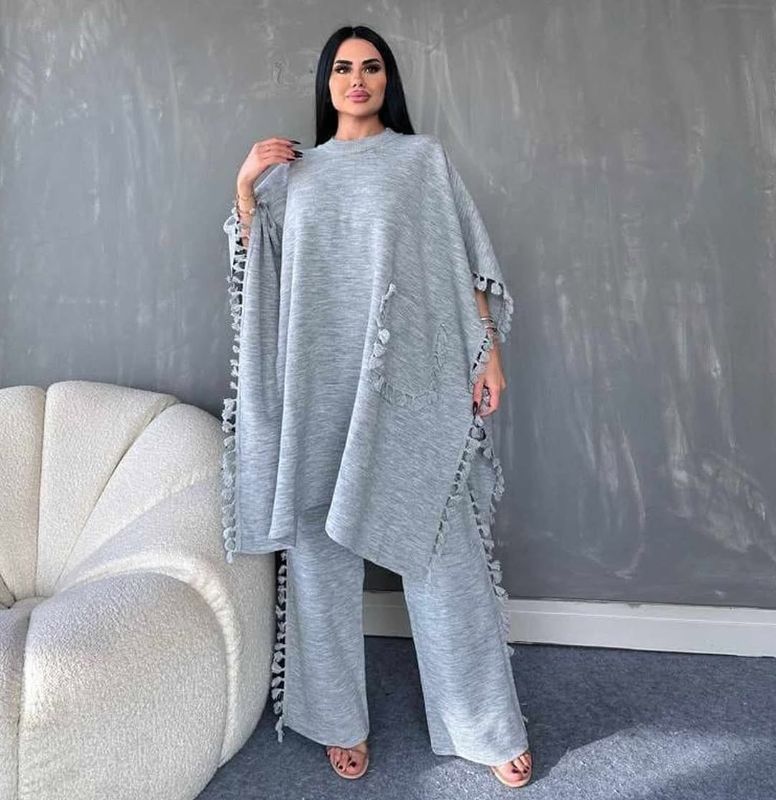 Open Shawl Style Lace Work 2-Pcs Winter Co-Ord Set ❄️