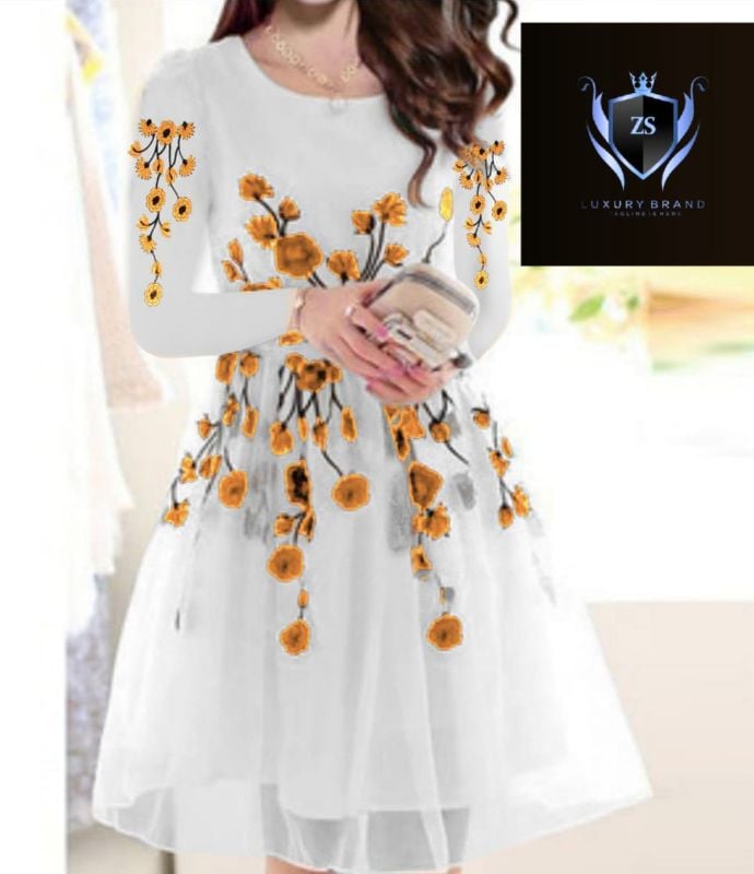 🌸 Flower Embroidered Frock with Trouser – 2Pcs 🌸