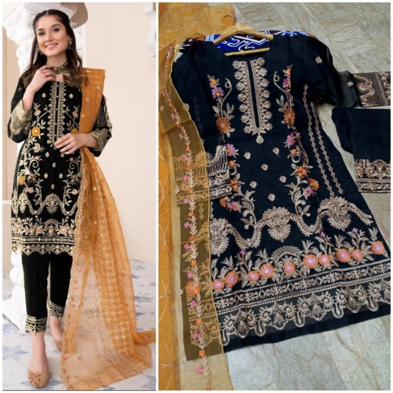 Heavy Embroidered Shirt with Embroidered Trouser & Embroidered Dupatta 3PCs

Maroon