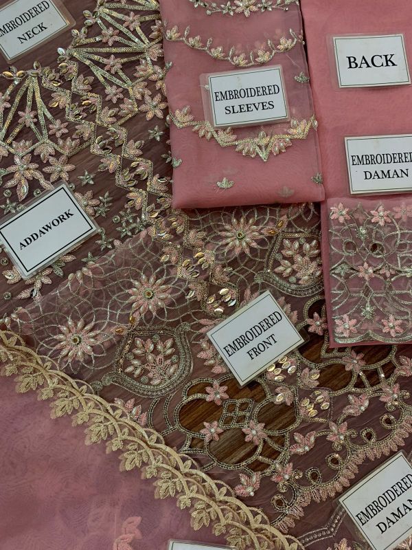 Heavy Embroidered And Cutwork 3 Pcs Suit