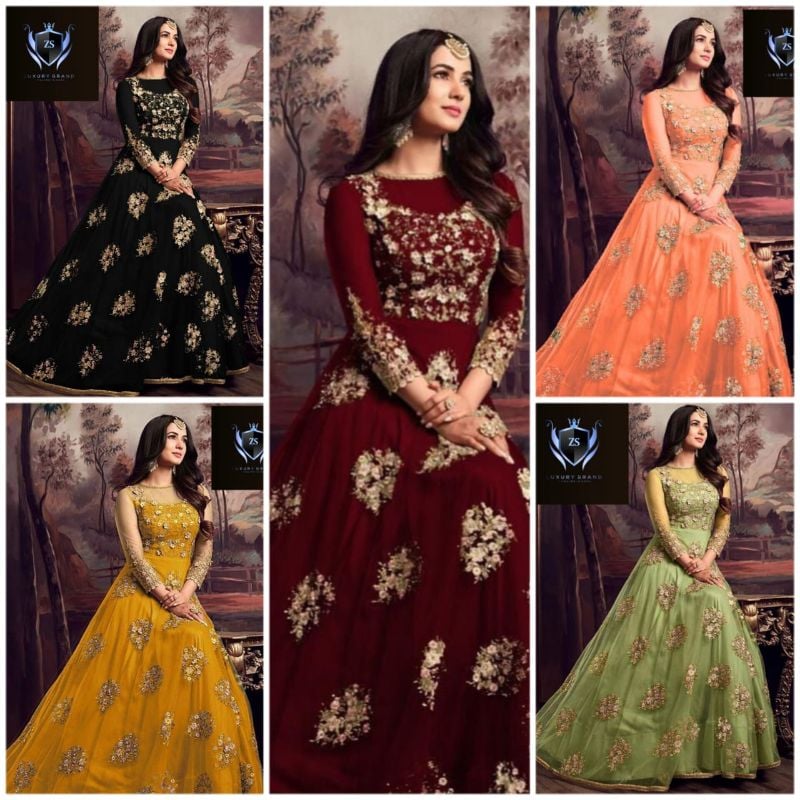 Heavy Front Embroidered Maxi 2Piece