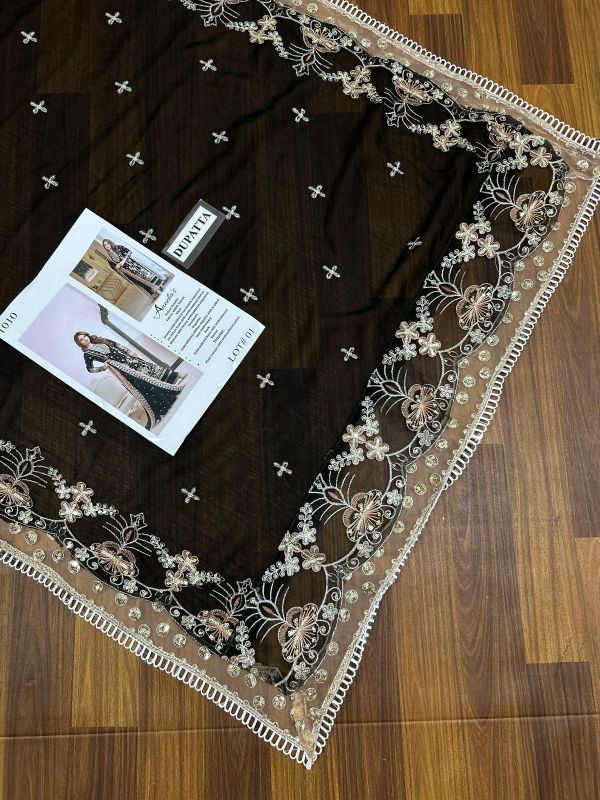 Velvet Embroidered Hand Embellished Luxury Unstitched 3Pc✓