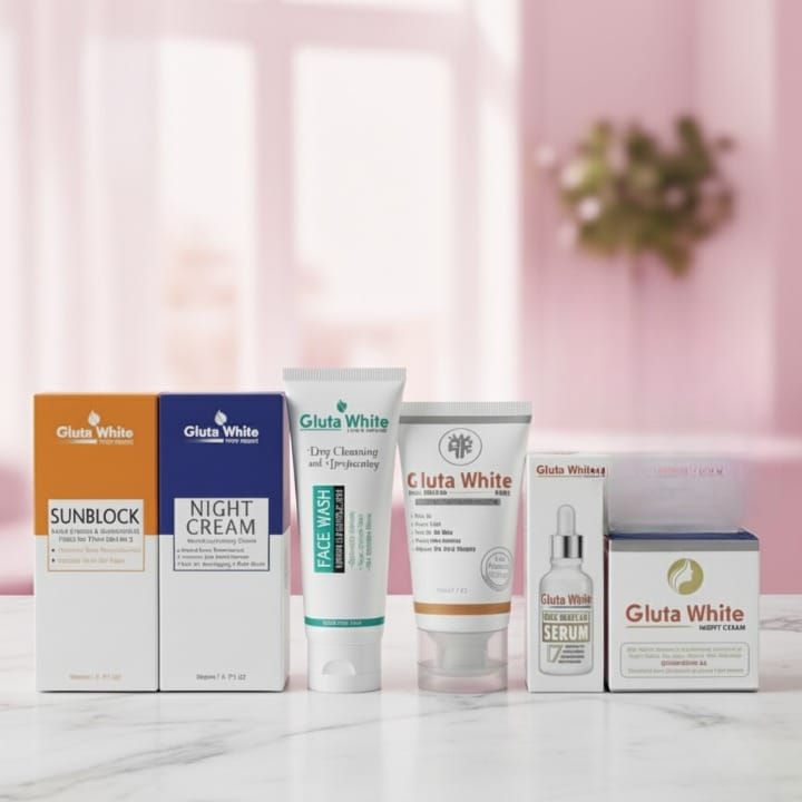 ✨ Gluta White 6 in 1 Skin Care Bundle ✨  
Complete Whitening & Brightening Set