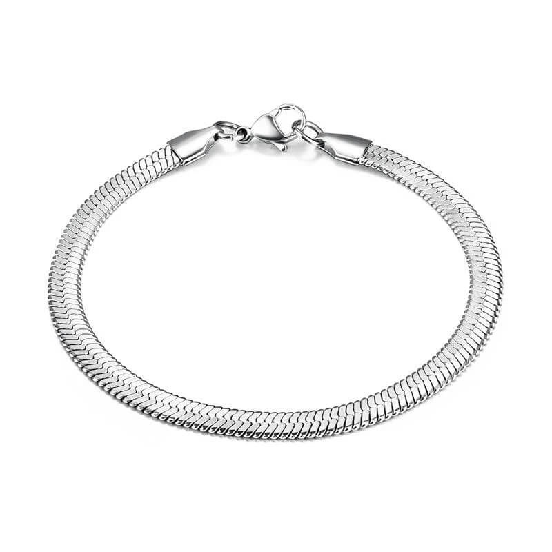 Bracelet en argent sterling 925 serpent de 11/14/18/22mm