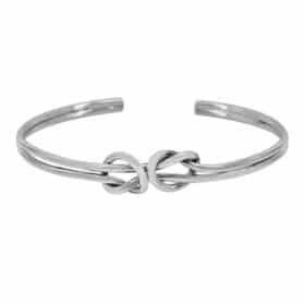 .Argent sterling, bracelet à double noeud 21x9mm, largeur 3,5mm