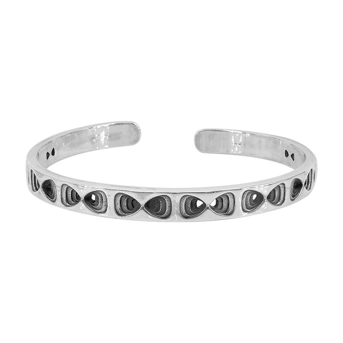 Argent sterling, bracelet de manchette réglable, largeur 5,5 mm