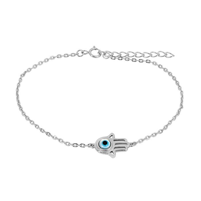 Argent sterling avec rhodium, bracelet kamsa 10x12mm