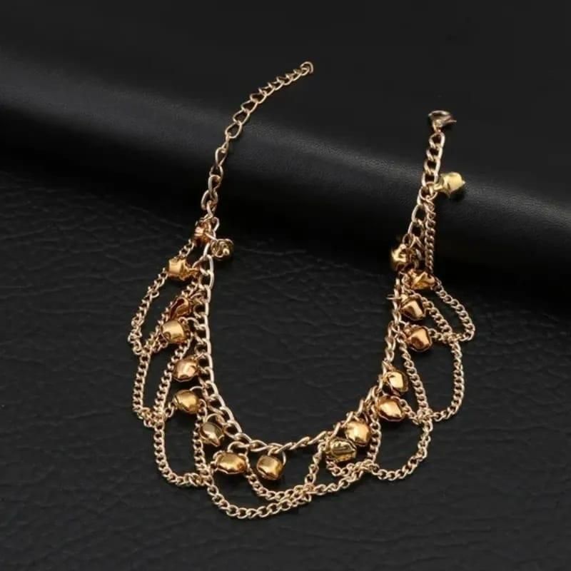 Stunning Gold Plated Pair Of Bells Anklet