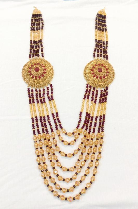 Maroon Multi Layered Mala - 1 Pc Casting Jewelry