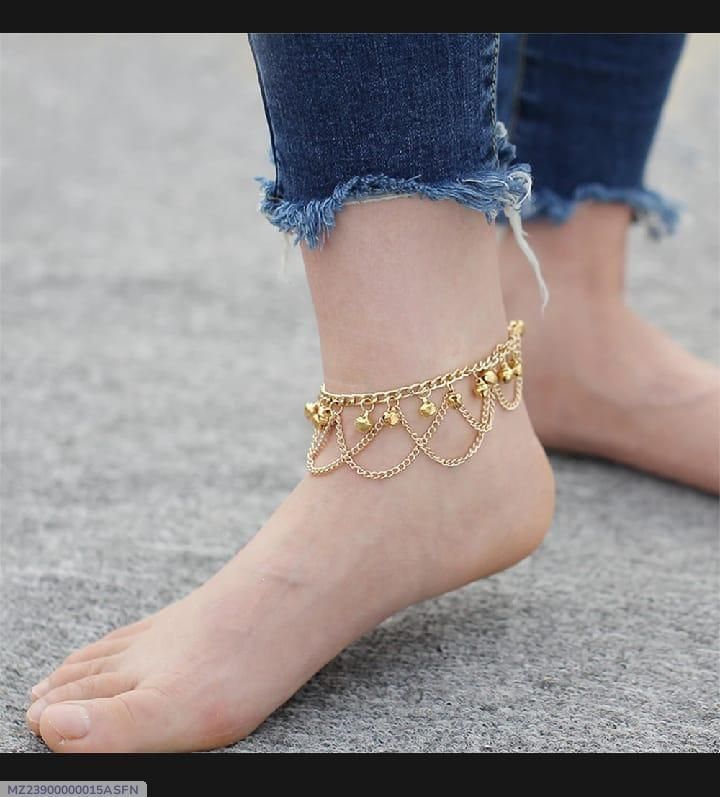 Stunning Gold Plated Pair Of Bells Anklet