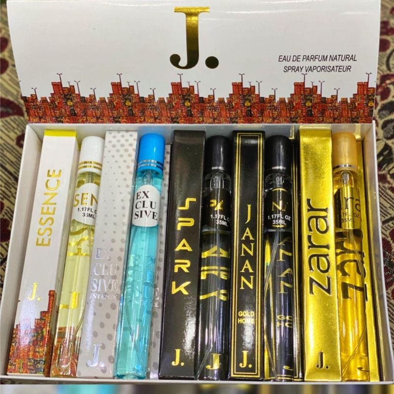 J. Pen Long LastingFragrance Pocket Perfume Set- 5 Pcs Unisex Black Liquid Perfume