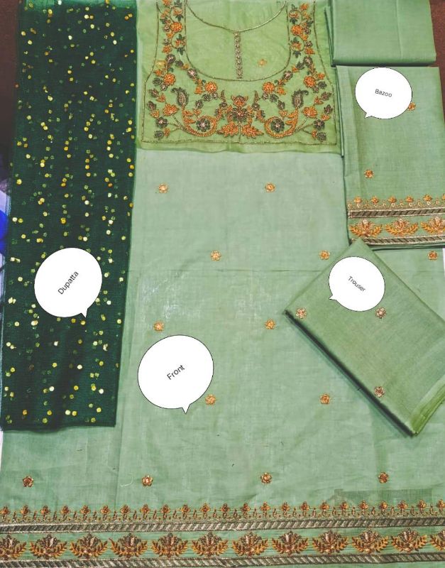 3 Pcs Girl's Lawn Embroidered Unstitched Suit