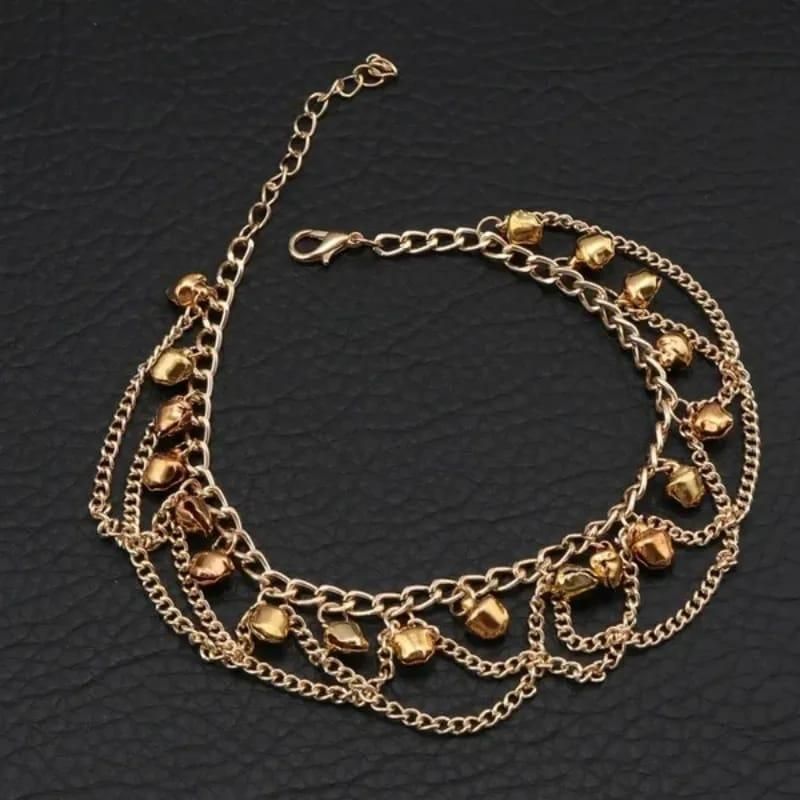 Stunning Gold Plated Pair Of Bells Anklet
