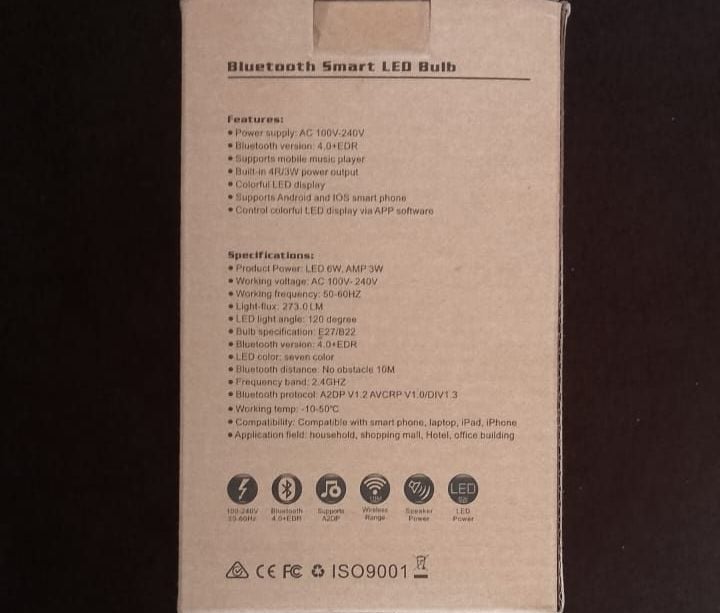 E27 Bluetooth Smart LED Bulb | RGB Light Bulb | App Control built in Speaker