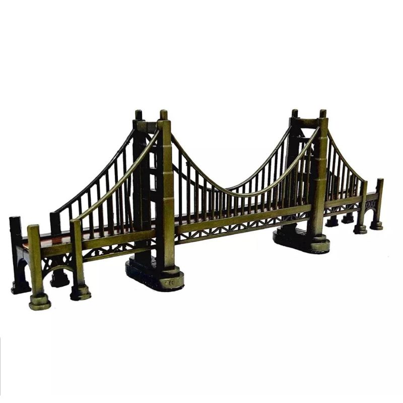 Golden Gate Bridge Metal Statue – Vintage Tabletop Décor