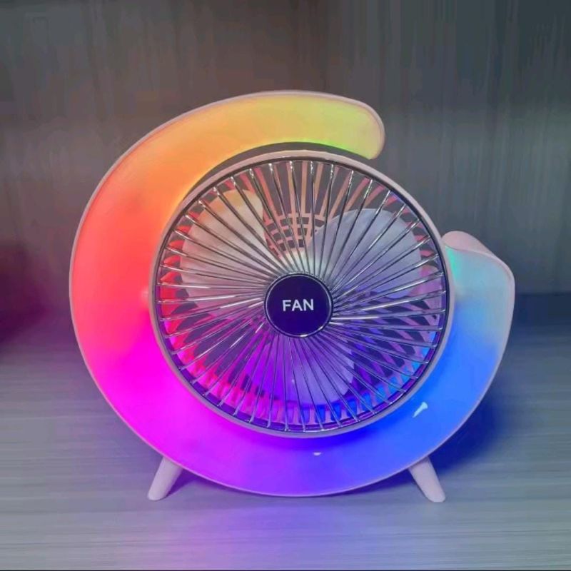 7 Colors Atmosphere LED Light Mini Electric Fan