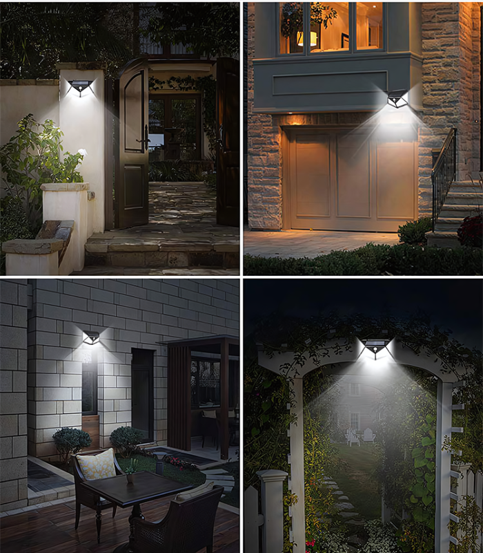 Solar Pathway Light BK-100 | 100 LED Motion Sensor Wall Light