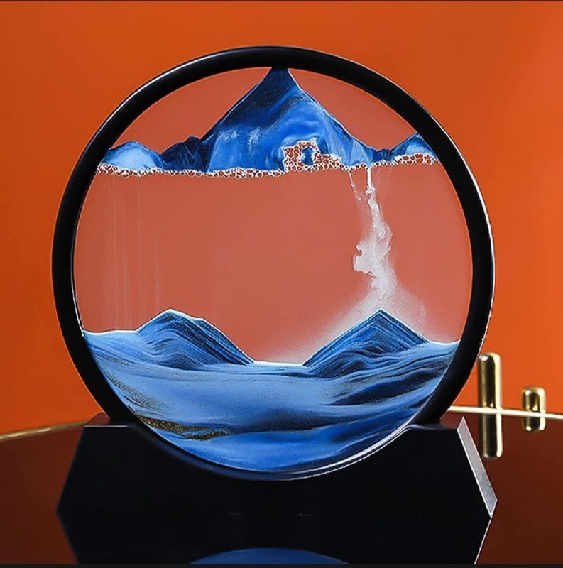3D Moving Sand Mountain Lamp With Stand | Moving Sand Art Showpiece