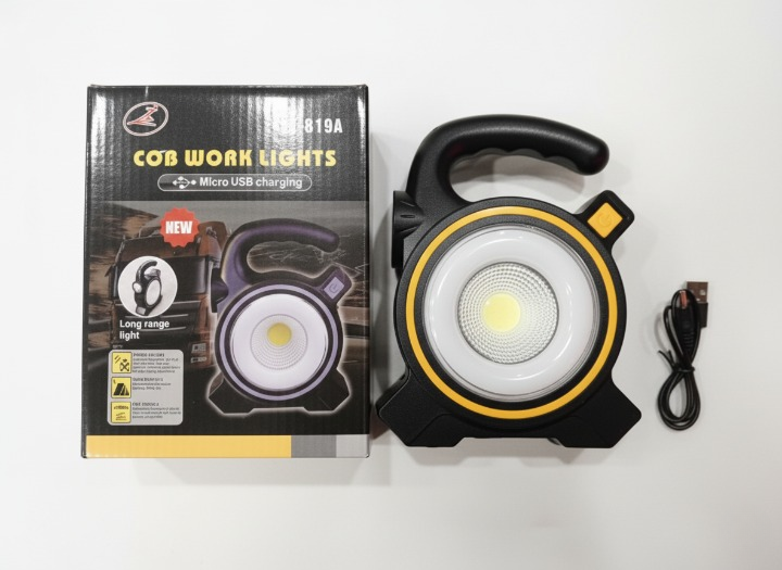 COB LED Work Light JY-819A | Rechargeable Torch | Micro USB Ports