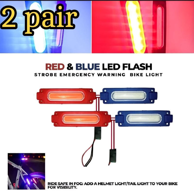High-Quality Red and Blue Flasher Light – 12V LED for Bikes & Cars
