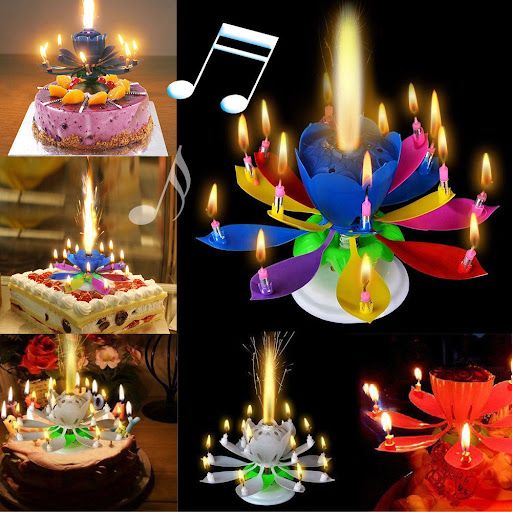 Birthday Candle – Musical Flower Candle With Rotating Petals