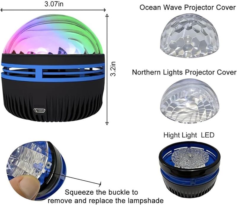 LED Starry Galaxy Projector Light–Rotating Star & Moon