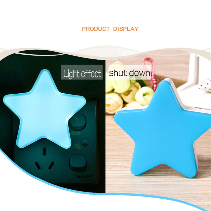 1 PC LED Night Light Sensor Control | Star Shape Plug-In Light