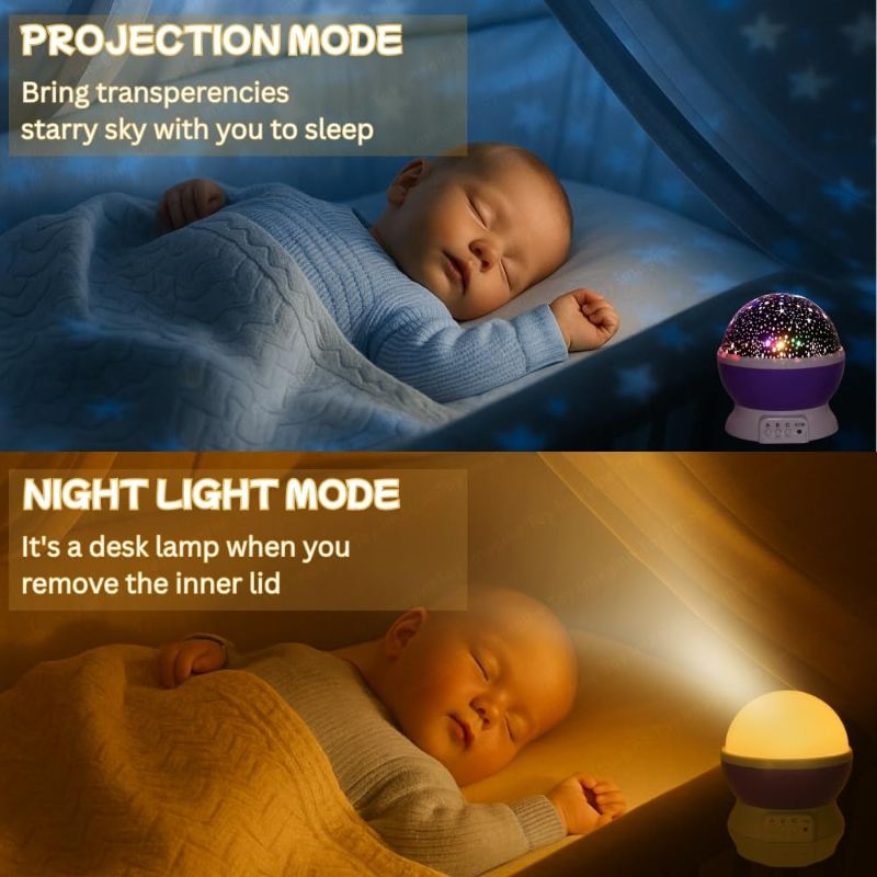 Night Light Star Lamp – 360° Rotating LED Starry Sky Projector
